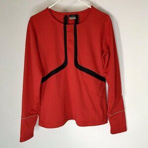 Nike Sphere Dry Shirt Girls 12/14 Red Pocket Long Sleeve Sportswear Athleisure
